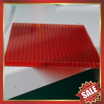 China Red Hollow polycarbonate Sheet,color hollow polycarbonate sheet,cell polycarbonate sheet,pc sheeting for building cover supplier