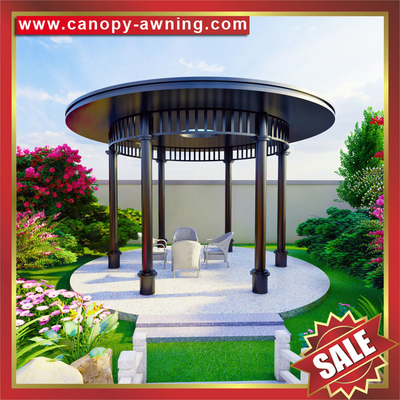 China Outdoor Public garden park aluminum alu Circular rounded shape roof gazebo pavilion canopy awning shelter cover for sale supplier