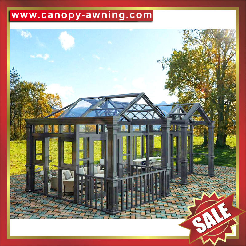 Prefabricated Outdoor Garden Aluminum Metal Alu Glass Sun House Sunroom Aluminium Structure Super Durable