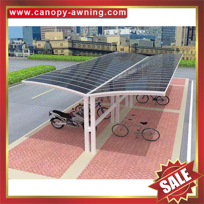 China high quality outdoor aluminum alu polycarbonate pc park bike bicycle motorcycle shelter canopy awning supplier