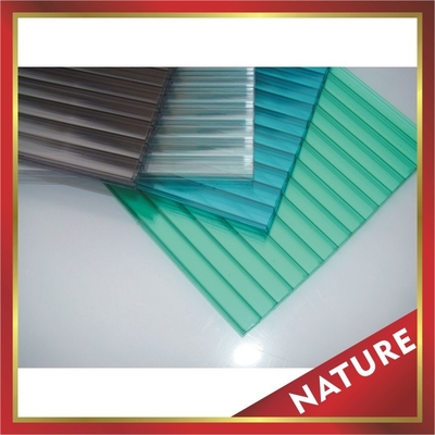 China PC hollow board,twin-wall polycarbonate sheet,two layers pc sheet,hollow pc panel-great construction cover! supplier