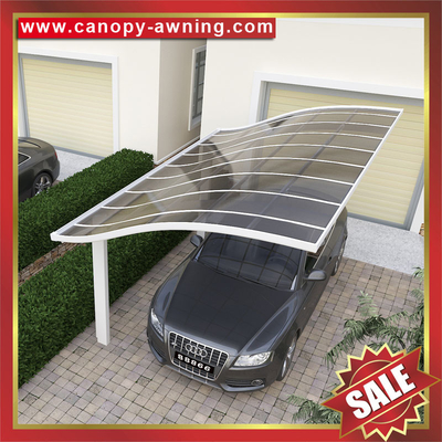 China Excellent outdoor park car shelter canopy awning carport with aluminum framework and polycarbonate sheet supplier