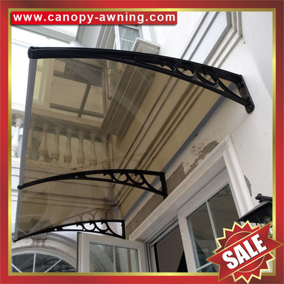China hot selling diy door window porch pc polycarbonate canopy awning shelter canopies with aluminum bracket support arms supplier