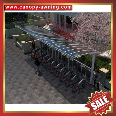 China outdoor public aluminum polycarbonate park sharing bike bicycle motorcycle  shelter canopy cover awning for sale supplier