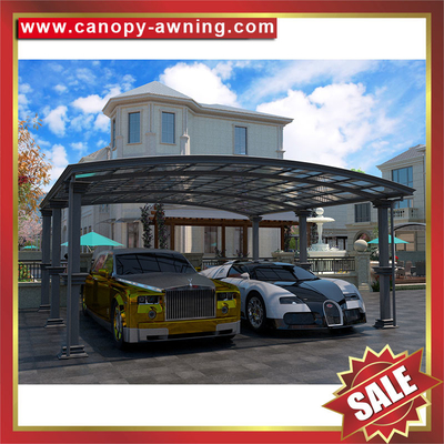 China hot selling luxury rome style backyard polycarbonate aluminium parking double cars shelter canopy awning cover carport supplier