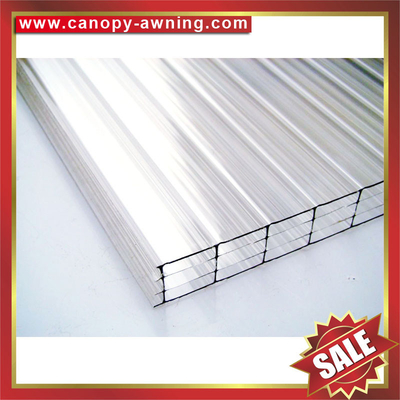 China excellent mutil walls four layers PC sheet,multiwall PC sheet,hollow polycarbonate sheet supplier