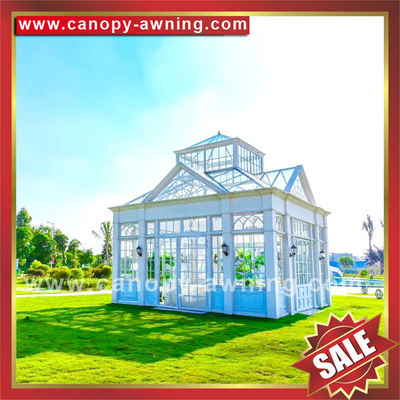 China prefab outdoor solar villa garden gazebo glass aluminium aluminum sunroom sun room house sunhouse cabin enclosure kits supplier