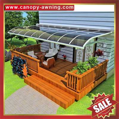 China outdoor villa house garden patio terrace balcony alu aluminum polycarbonate pc awning canopy canopies cover shelter supplier