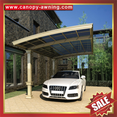 China modern outdoor rain sun pc polycarbonate aluminium aluminium parking car shelter canopy awning cover shield carport supplier