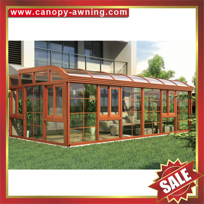 China prefab solar Sunroom,garden tempered glass metal aluminium alloy alu sun room house for villa-super durable! supplier