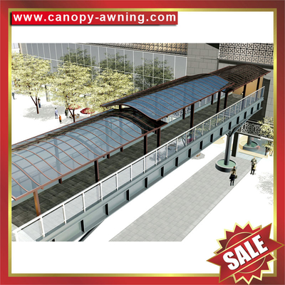China outdoor aluminium alu aluminum polycarbonate gazebo patio corridor walkway passage canopy awning canopies shelter cover supplier