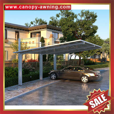 China hot sale alu aluminum polycarbonate pc carport park double cars garage canopy shelter awning kits supplier