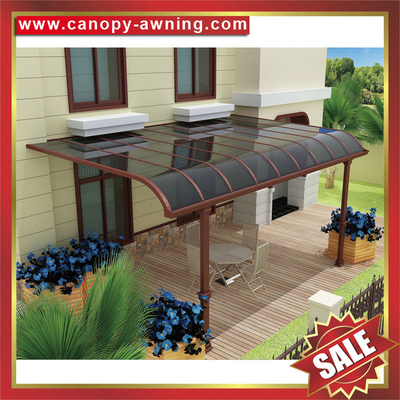 China outdoor villa house patio terrace balcony sun rain alu aluminum polycarbonate awning canopy canopies cover china supplier