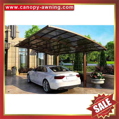 China new style outdoor rain pc polycarbonate aluminium aluminium alloy parking car shelter canopy awning cover shield carport supplier