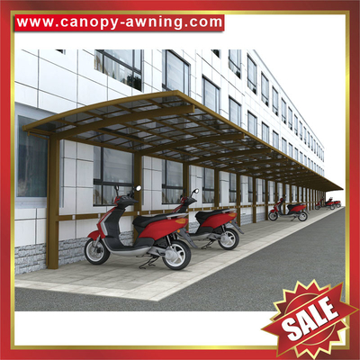 China outdoor aluminum alu polycarbonate pc park car bike bicycle motorcycle shelter canopy cover awning canopies supplier supplier