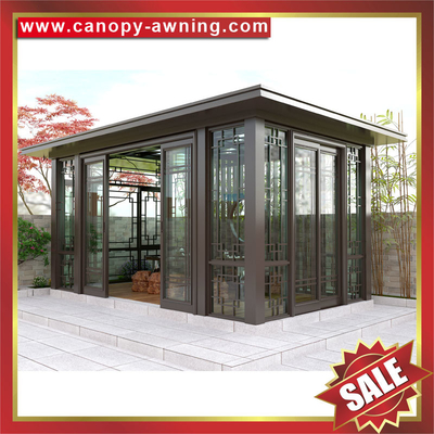 China excellent Outdoor garden park alu Aluminium aluminum glass gazebo pavilion rain sun canopy shelter sunroom sun house supplier