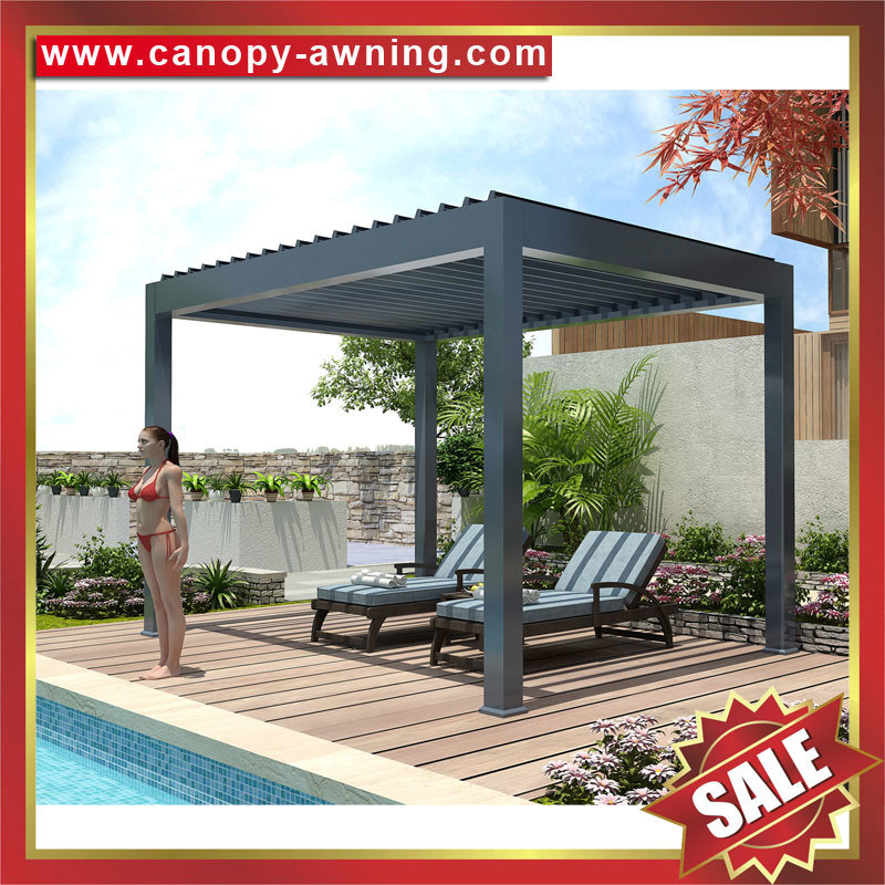 Modern outdoor Aluminium alu Motorized Opening louvered shutter Roof