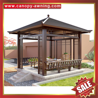 outdoor backyard garden park wood look style aluminum pavilion gazebo canopy pergola sunshade shelter! supplier