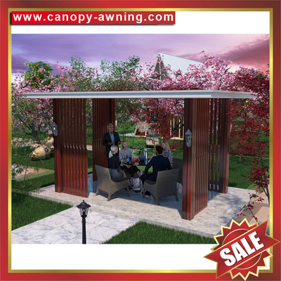 outdoor backyard garden corridor wood look Aluminium aluminum pavilion gazebo canopy awning sunshade shelter supplier