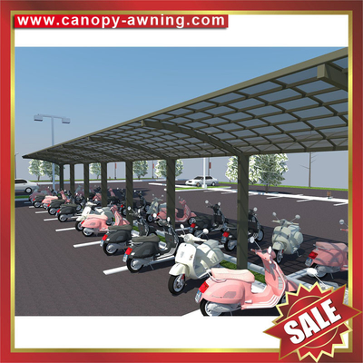 excellent outdoor public aluminum polycarbonate park sharing bike bicycle motorcycle canopy cover awning shelter supplier