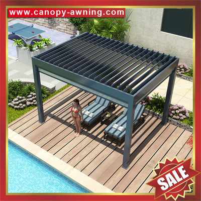 hot selling Modern outdoor Aluminium Motorized Opening louvered shutter Roof Pergola for sale supplier