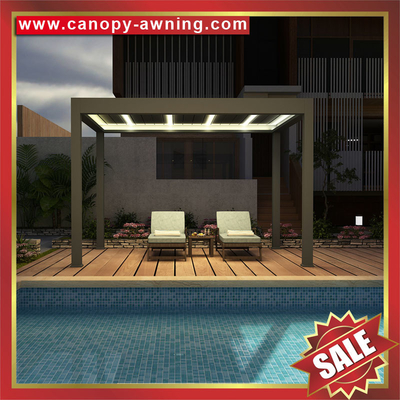 outdoor backyard Modern Aluminium Motorized Opening louvered shutter Roof Pergola for sale supplier
