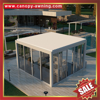 outdoor backyard Modern Aluminium Opening louvered shutter Roof Pergola gazebo shelter for sale supplier