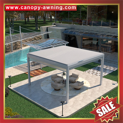 outdoor backyard Modern Aluminium Opening louvered shutter Roof Pergola gazebo shelter for sale supplier