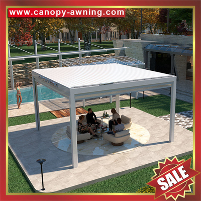outdoor backyard Modern Aluminium Opening louvered shutter Roof Pergola gazebo shelter for sale supplier