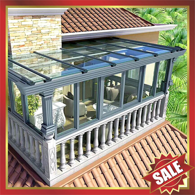 prefabricated solar sun rain gazebo patio balcony garden aluminum alloy glass sun house sunroom enclosure cabin kits supplier