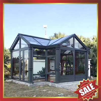 prefabricated solar sun rain gazebo patio balcony garden aluminum alloy glass sun house sunroom enclosure cabin kits supplier