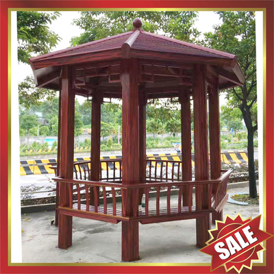 Public garden park corridor gazebo wood style Aluminium aluminum alloy metal pavilion kiosk pergola sunshade shelter! supplier