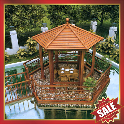 Public garden park corridor gazebo wood style Aluminium aluminum alloy metal pavilion kiosk pergola sunshade shelter! supplier