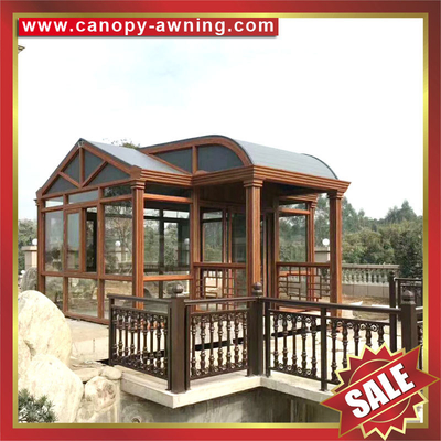 prefab outdoor solar villa garden gazebo glass aluminium aluminum sunroom sun room house sunhouse cabin enclosure kits supplier