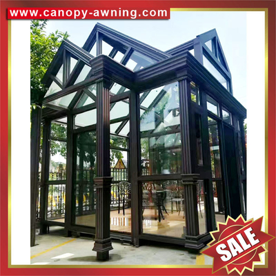 prefab outdoor solar villa garden gazebo glass aluminium aluminum sunroom sun room house sunhouse cabin enclosure kits supplier