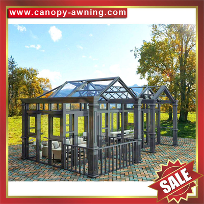 prefab outdoor solar villa garden gazebo glass aluminium aluminum sunroom sun room house sunhouse cabin enclosure kits supplier