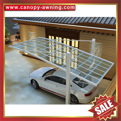 hot sale alu aluminum polycarbonate pc carport park double cars garage canopy shelter awning kits supplier