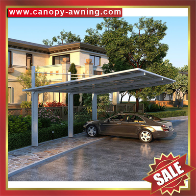 hot sale alu aluminum polycarbonate pc carport park double cars garage canopy shelter awning kits supplier