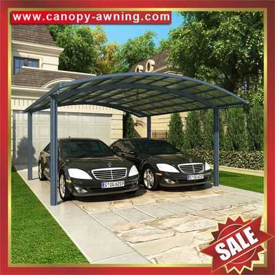 hot sale alu aluminum polycarbonate pc carport park double cars garage canopy shelter awning kits supplier