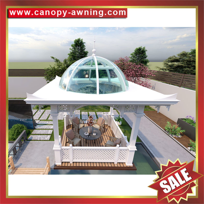 Outdoor Public garden park aluminum alu Circular rounded shape roof gazebo pavilion canopy awning shelter cover for sale supplier