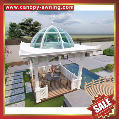 Outdoor Public garden park aluminum alu Circular rounded shape roof gazebo pavilion canopy awning shelter cover for sale supplier